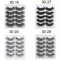 SKONHED 5 Pairs Eye Makeup Tools Thick Cross Wispy False Eyelashes Natural Long Eye Lash Extension 3D Soft Mink Hair. 