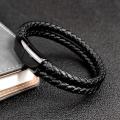 Leather Bracelet For Men With Metal Magnetic Clasp. 