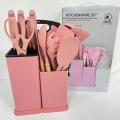 19 Pieces Silicone Kitchen Utensils Set & Kitchen Knives With Chopping Board Kitchen Accessories. 