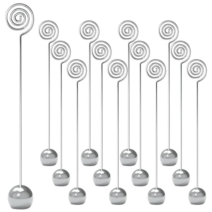 12 PACK Table Number Holders 8.66 Inches for Wedding Party (Silver)