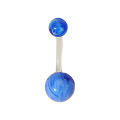 CARAT Belly Button Bar Smooth Surface Faux Marble Belly Button Ring. 
