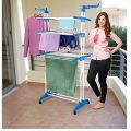 Folding Drying Rack Clothes Rack 3 Tiers Clothes Laundry With Wheels Cloth Shoes Hanger. 