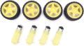 4 Pcs Set(Combo) DC Electric BO Gear Motor Wheel Kit 3-6V Dual Shaft Geared BO Motor With 65mm Plastic Car Tire Wheel For Smart Robotic Car. 