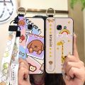 Wristband Cartoon Phone Case For Samsung Galaxy A520/A5 2017 ring Silicone Cute Kickstand Phone Holder Shockproof. 