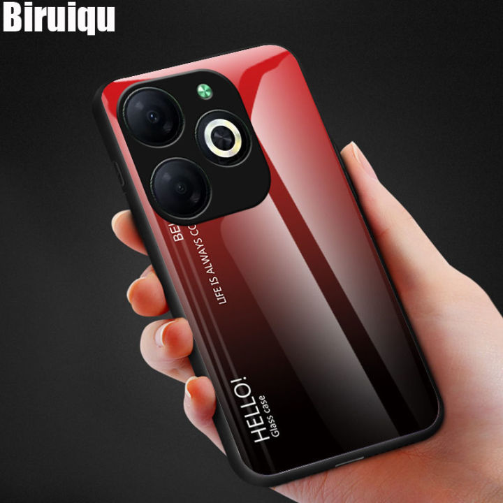 Biruiqu%20For%20Infinix%20Smart%208%20Shockproof%20Gradient%20Tempered%20Glass%20Back%20Soft%20Silicone%20Edge%20Case%20Cover%20-%20Image%209