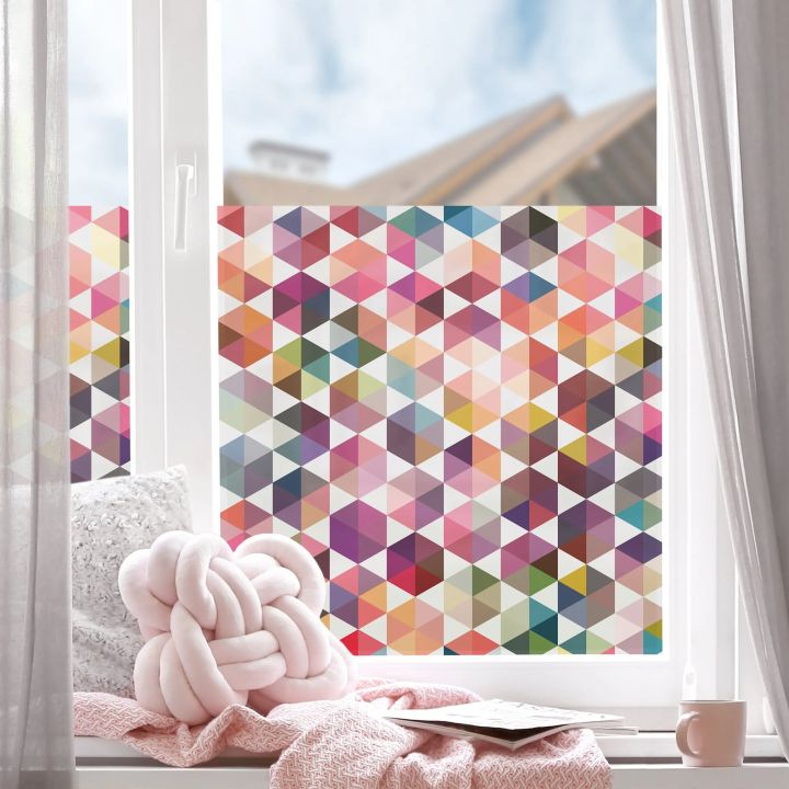 Window Blackout Sticker Options Artsy Home Blackout and Privacy Sticker for Window Haxagon Facets 1 ...