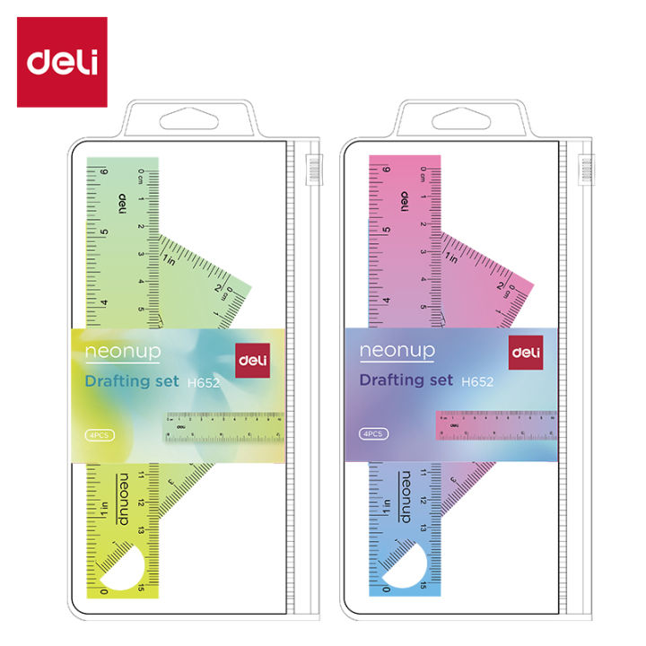 Deli Ruler Set 4PC Set 15CM