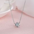 Jewelry Party Pendant Shape Charm Necklace Zirconia 925 Sterling Silver Round Geometric Gift Women's Fashion. 