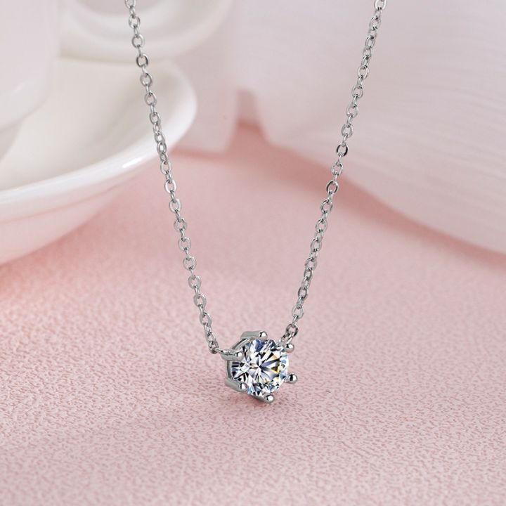 Jewelry%20Party%20Pendant%20Shape%20Charm%20Necklace%20Zirconia%20925%20Sterling%20Silver%20Round%20Geometric%20Gift%20Women's%20Fashion%20-%20Image%202