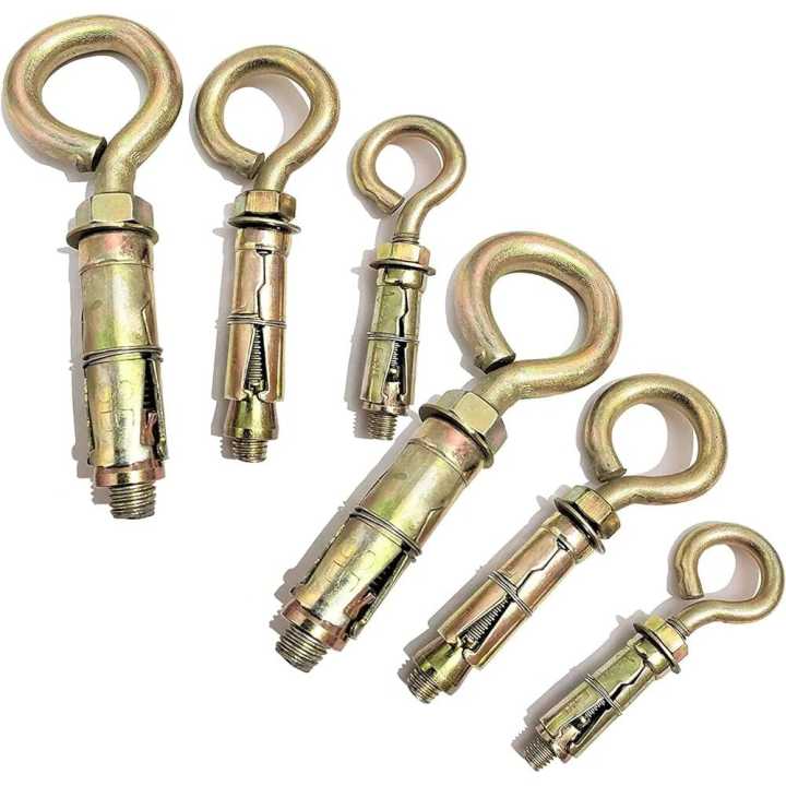 Anchor Bolt, Concrete Hook Fastener, Expansion Screw Hook (6MM, 8MM, 10MM Or 12MM) For Hanging Couches, Fans, Swings, Chandelier, Jhoomar, Pack Of 2