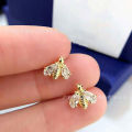 【Top Picks】Shi Jia 1:1 Original Template Golden Hornet Simple Ear Studs Female Swarovski Crystal Earrings Female. 