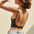 Backless Lace Bra Triangular Bralette Soft Low Back Biustonosz Women Lingerie Lace Bras for Women. 
