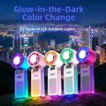 Low Noise Ice Compress Cool Refrigeration Electric Fan Foldable Colorful Lighting Personal Cooling Fan Digital Display 199 Gears Small Air Cooler Indoor Outdoor Use. 