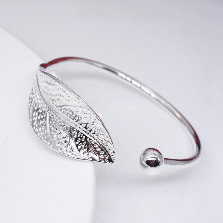 New%20Elegant%20Ladies%20Leaves%20925%20Sterling%20Silver%20Opening%20Bracelet%20Bangle%20for%20women%20-%20Image%207