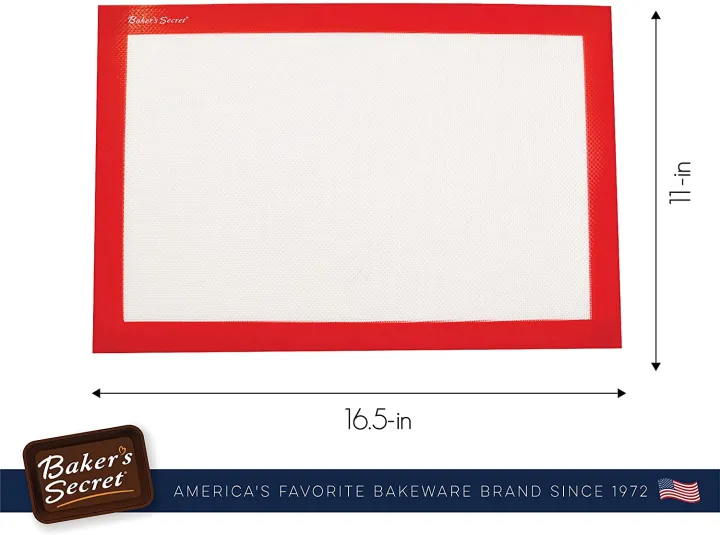 Baker's%20Secret%20-%20Large%20Non-Stick%20Silicone%20Baking%20Mat%2042cm%20x%2028cm%20Food%20Safe%20Pastry%20Mat,%20Reusable%20-%20Red%20Frame%20-%20Image%204