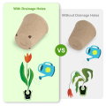Round Plant Nursery Pot with Drainage Hole, Biodegradable Container-L. 