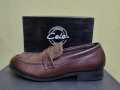 Cele Brown Leather Solid Slip On Shoes For Men. 