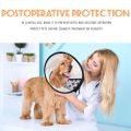 Elizabethan Dog Cat Pet Wound Healing Cone E- Collar White with Black. 