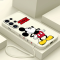 Uonevic Nimi Mouse Cute Lanyard S22 for Samsung tra 5GS23 Ul Plus 0 FE 2025 New Salaxy G Silicone Case with S224 Ultra S21 Dis Fashion Case. 