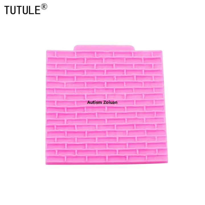 Clay polymer epoxy shaker embossing mold silicone decoration fudge mat texture castle brick lattice cake brick DIY flexible mold