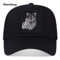 Wenefang Hip Hop Black wolf Embroidery Baseball Caps Summer Mesh Snapback Hats For Women Men casquette Trucker Cap. 