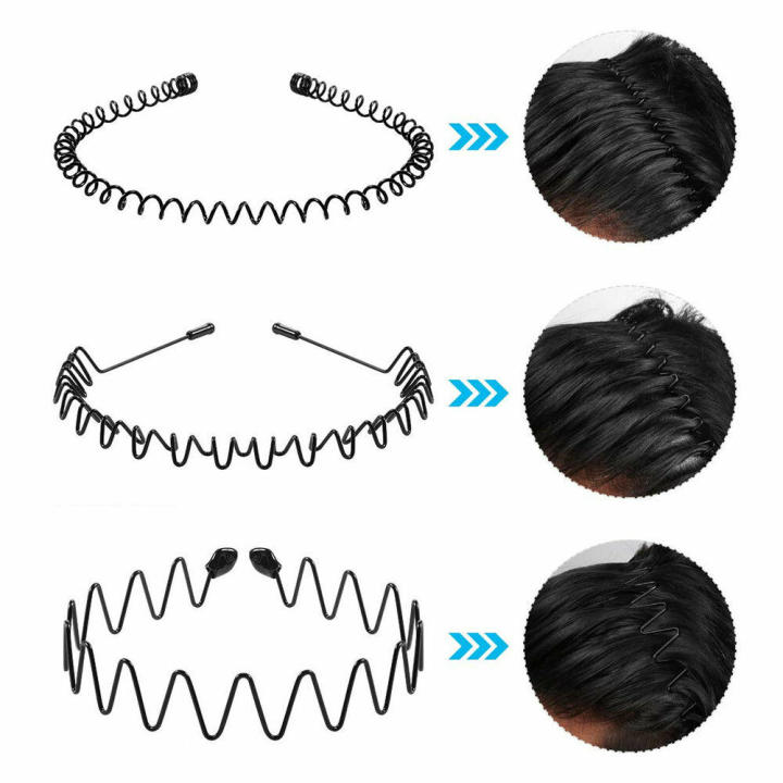 Unisex%20Metal%20headband%20Trendy%20Black%206pcs%20set%20Waved%20headband%20Men's/women's%20Wave%20style%20Spiral%20hairband%20for%20Sports%20Gym%20Outdoor%20activities%20Fashion%20accessory%20Hair%20styling%20-%20Image%203