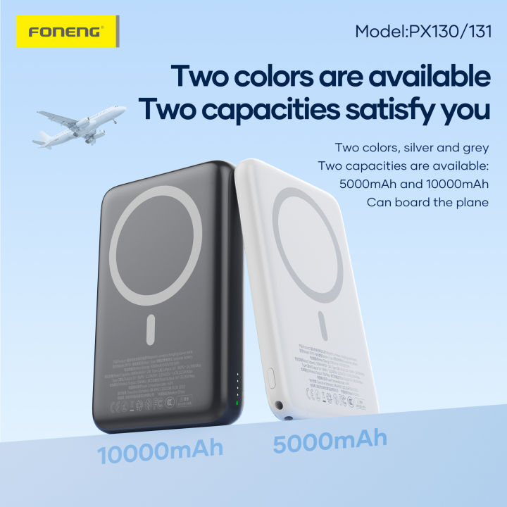 Foneng%20Powerbank%2010000mah%20powerbank%20%7C%20%20Ultra%20thin%20Magsafe%20Powerbank%20%7C%2022.5W%20Fast%20Charging%20Powerbank%20%7C15W%20Wireless%20Charging%20%7C%20PD%20charging%20%7C%203C%20Certified%20%7C%20Slim%20portable%20%7C1%20year%20warranty%20%7C%20PX131%20-%20Image%202