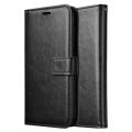 Single Fold Horizontal Flip Leather Case For Iphone 6 Card Slots & Wallet Black Color. 