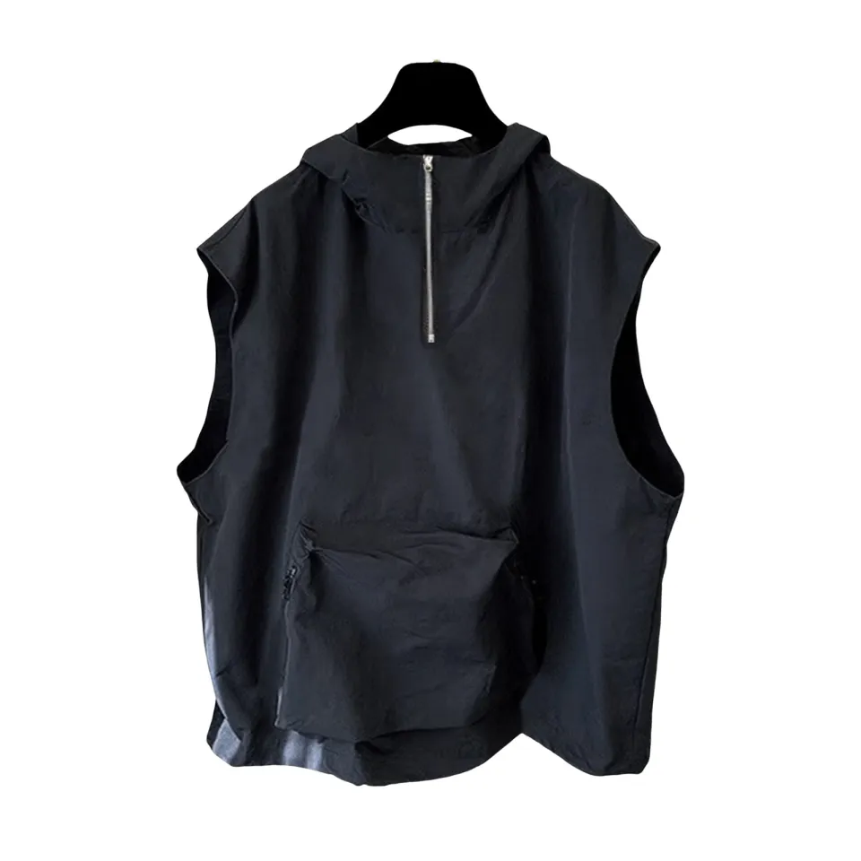 CARAT Lightweight Hooded Vest Men's Hip Hop Style Hooded Vest with