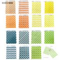DISICHEN Profesional 50 pcs 5x7 inch Paper Bag Four Leaf Clover Polka Dot Wavy Kraft Paper Bag Mixed Cookies Candy Gift Wrapping Bag For Christmas. 