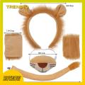 Trendiq Fancy Dress Costume Kit Soft Plush Lion Costume Set for Halloween Cosplay Youth Adult Animal Theme Party Dress-up Kit Headband Tail. 