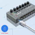 Mini Audio Mixer Karaoke 6 Channel Professional Stereo Sound Mixer Ultra Low Noise 6 Channel Audio Mixer. 