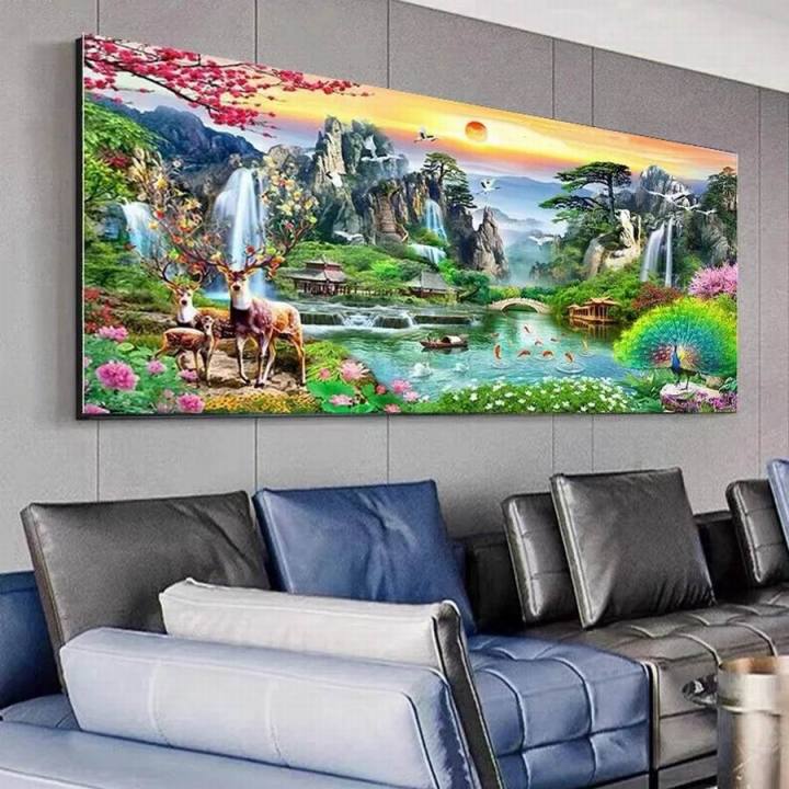 Discounts%20Fullcang%20Diy%20Big%20Size%20Diamond%20Painting%20Natural%20Scenery%20Waterfall%20Full%20Mosaic%20Embroidery%20Mountain%20Landscape%20Picture%20Wall%20Decor%20-%20Image%202