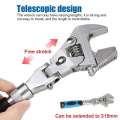 10 Inch Adjustable Ratchet 5 In 1 Torque 180 Degree Folding Spanner Hand Household Maintenance Pulley Wrench. 