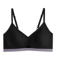 Thai girlfriends latex lingerie triangle cup cutout sexy spaghetti straps gathered contrast large size light oxygen seamless bra. 
