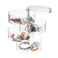 4-layer rotating jewelry box organizer portable earring display stand. 