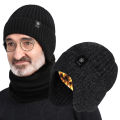 Oufeiton Mid-aged Winter Hat Wo Winter Beanie 's Winter Knit Hat with Ear Protection Warm Stylish Headwear for Outdoor for Dad. 