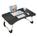 Wooden Portable Foldable Study Table with Cup Holder – Multipurpose Laptop Bed Table, Sofa Tray, Modern Desk with Adjustable Folding Legs | Laptop Table , Study Table | Bed Table | Kids Table. 