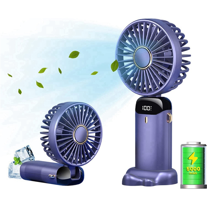 Handheld%20Fan%20Portable%20Fan%20Personal%20Fan%205000MAh%20Rechargeable,5%20Speeds%20with%20LED%20Display,90%C2%B0%20Adjustable%20-%20Image%206