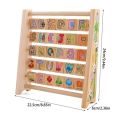 Puzzle Toys English Alphabet Letter Cognitive Toy Arithmetic Cartoon Pattern Wooden Letter Board Bead Abacus Intelligence Early Education Board Baby Gift. 