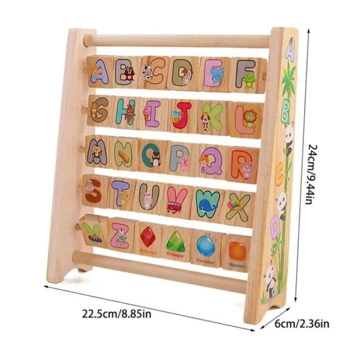 Puzzle%20Toys%20English%20Alphabet%20Letter%20Cognitive%20Toy%20Arithmetic%20Cartoon%20Pattern%20Wooden%20Letter%20Board%20Bead%20Abacus%20Intelligence%20Early%20Education%20Board%20Baby%20Gift%20-%20Image%202