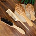Sutuiying 1PC Professional Hair Brush Pointed Tail Wooden Comb/Large New Bamboo Air Cushion/Mini Travel Size/Boar Bristle. 