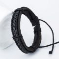 TYO ! Fashion Charm Leather Bangle Men Bracelets Popular Boys DIY Bandage Strand Handmade Brown Weave Bracelets. 