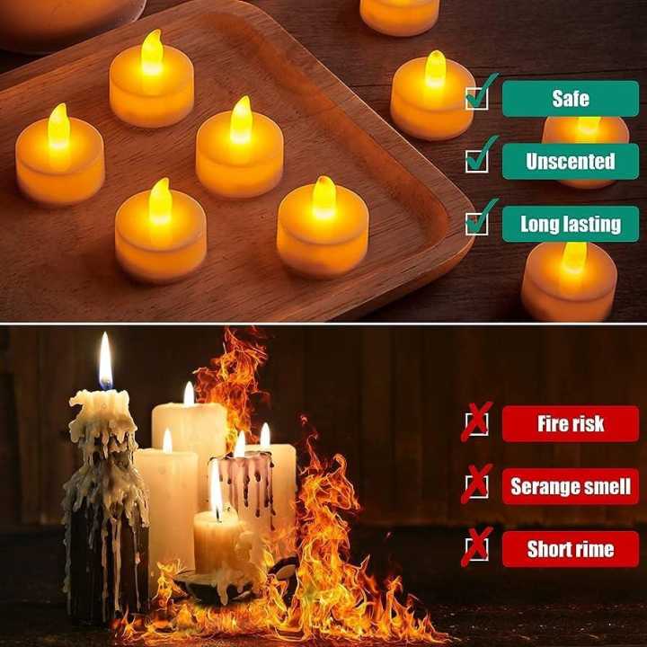LED Candle Tealight Diya Smokeless Plastic Decorative