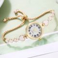 1 Pcs Watch for Women Elegant Bracelet Set Rose Gold , GOld & Silver Heart Rhinestone Women's Quartz Watch with Pearls Bangles Women's Bracelet Watches. 