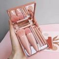 Nude Makeup Brush Set - 5 Pieces Make Up Brush Set With Mirror. 