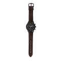 Fossil Black/Brown Leather Casual Watch For Men - FS5437. 