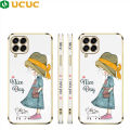 UCUC for Samsung M33 5G Back Cover + Free Lanyard Nice Girl Luxury 6D Plating Soft Silicone Phone Case. 