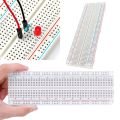 Solderless PCB Board 830 Tie Points MB-102 Breadboard U Shape Red & Blue Wires Solderless Breadboard White Experimental Connection Board Test Develop. 