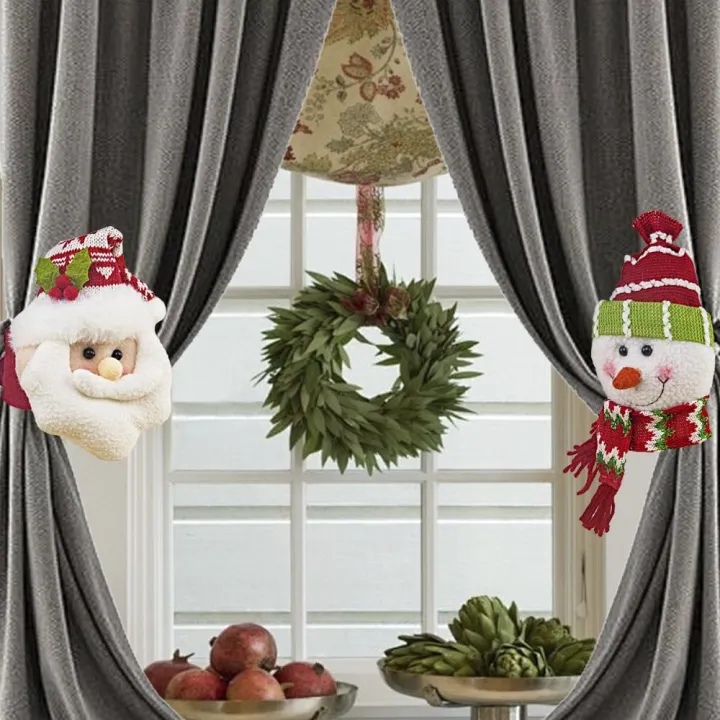 Cute%20Santa%20Claus%20Snowman%20Christmas%20Curtain%20Buckle%20Set%20of%202%20Fastener%20Buckle%20Curtain%20Holdback%20Cartoon%20Curtain%20Tie%20Decoration%20Holiday%20Decor%20-%20Image%203
